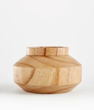 Orla Small Natural Wood Vase | Imported