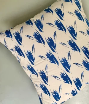 Oversized Azure Blue Leaf Design Floor Cushion