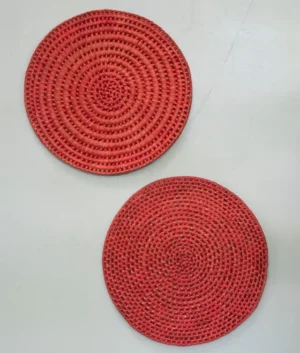 Palmyrah Crimson Red Placemats Set of 6