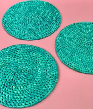 Palmyrah Emerald Green Placemats Set of Four