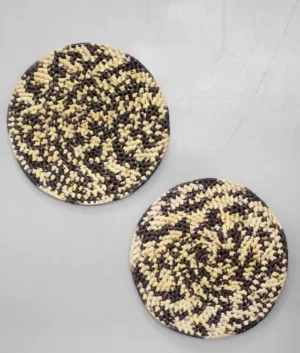 Palymrah Black and Beige Placemats Set of 6