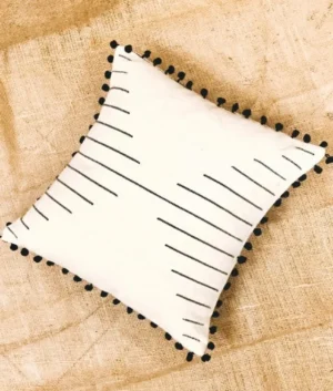 Pom Pom Cushion cover | Black & White