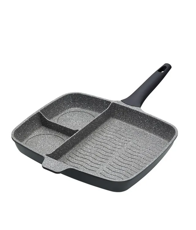 MasterClass Cast Aluminium Non Stick 3 in 1 Multi Section Grill Pan | 32 cm