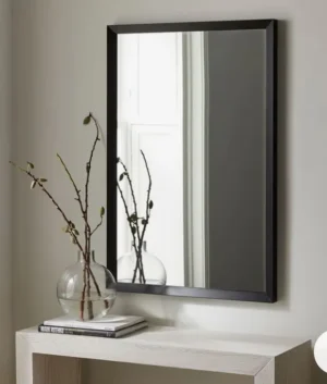 Rectangular Mirror with Wooden Black Frame