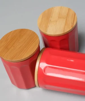 Red Canisters Set of 3