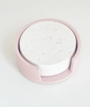 Round Ceramic Coasters Pink | Set of 06