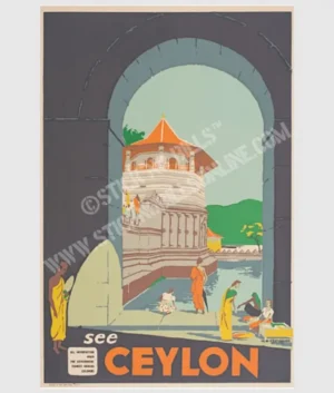 See Ceylon - (Kandy, Temple of the Tooth Relic) 1948 | FRAMED | A1