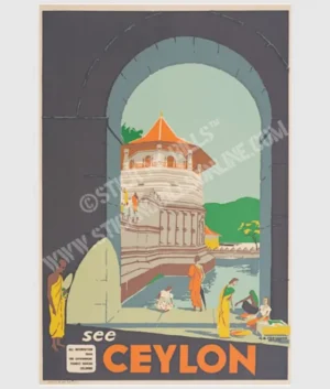 See Ceylon - (Kandy, Temple of the Tooth Relic) 1948 | Unframed | A1