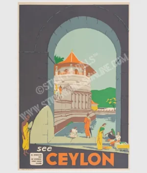 See Ceylon - (Kandy, Temple of the Tooth Relic) 1948 | Unframed | A3