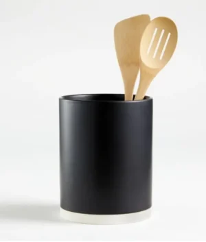 Shaillee Matte Black Utensil Holder | Imported