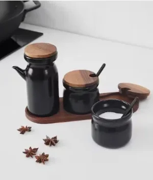 Spice Jar with Tray | Set of 3