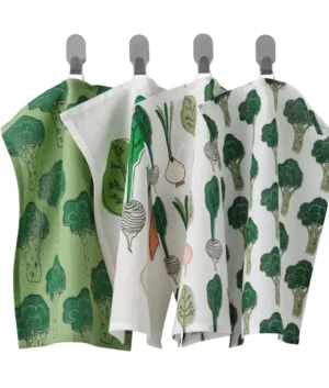 Tea towel Patterned Green | 4 Pieces