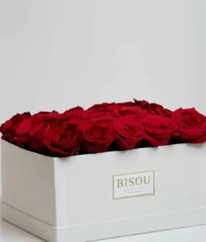 The Crimson White Box | 25 Roses | MEDIUM