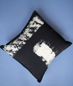 White T Splatter on Black Cushion Covers | Set of 2