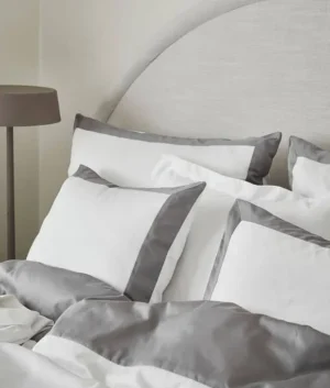 White with Grey Style Bedding Set