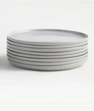 Wren Grey Dinner Plates, Set of 8 | Imported