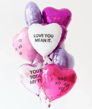 XOXO | 10 Heart Shape Helium Balloon with 5 Prints