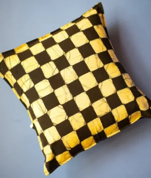 Yellow and Black Checked Cushion Cover | Set of 2