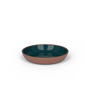 Small Shallow Bowl | Peacock Green Glaze | Set of 6